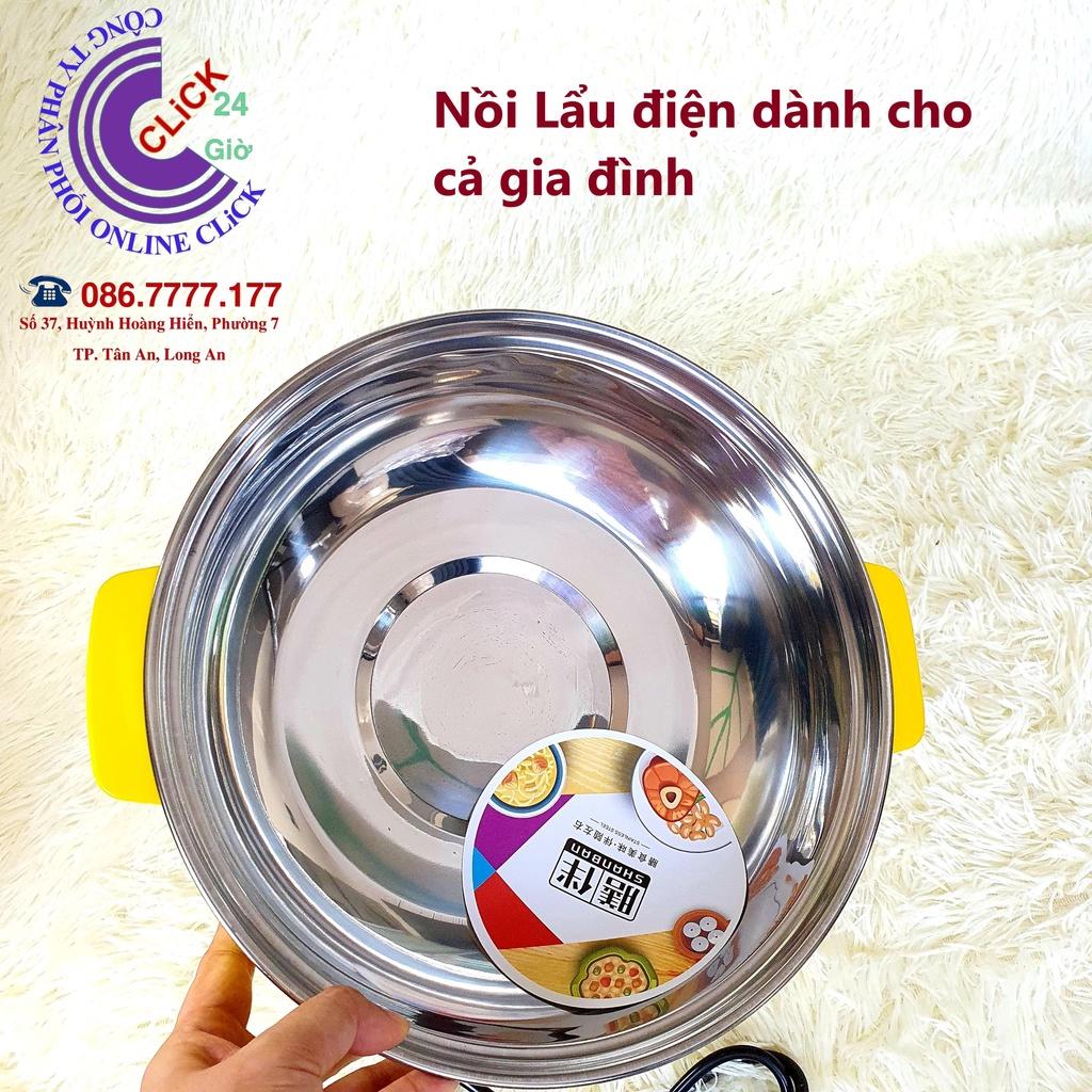 NỒI LẨU ĐIỆN NIKA NẮP KÍNH SIZE 28, NẤU MÌ, CÓ THỂ LÀM NỒI XÔNG HƠI, SỬ DỤNG ĐA NĂNG THIẾT KẾ ĐẸP BỀN BỈ