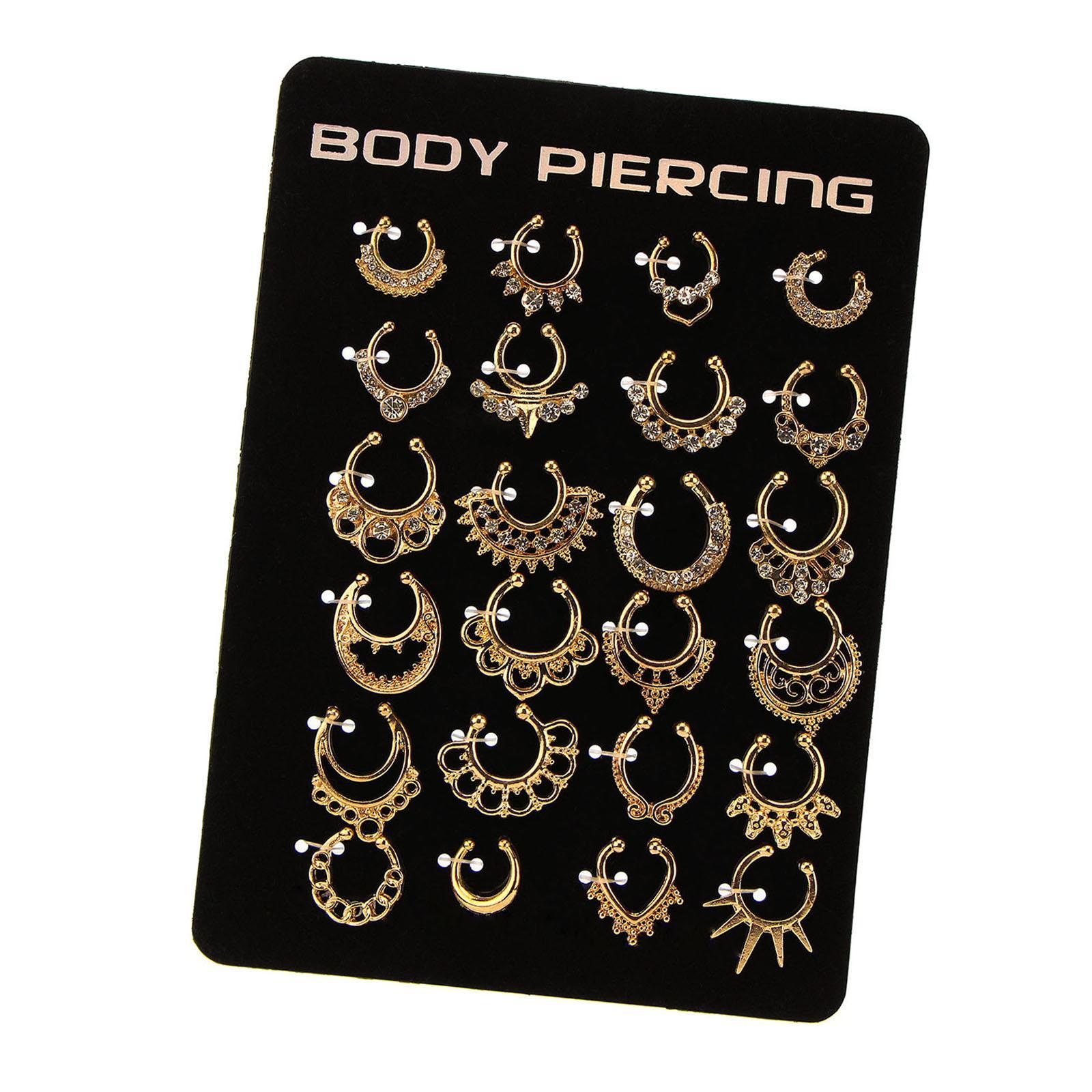 C Shape Nose Rings Nose Piercing Jewelry Septum Hanger Clip for Gold
