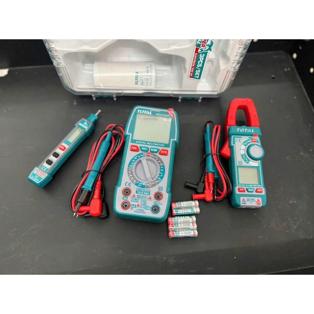 BỘ COMBO BÚT THỬ ĐIỆN THTS33001 &amp; ĐỒNG HỒ VẠN NĂNG KỸ THUẬT SỐ TMT531000 2 &amp; KỀM ĐO AC KỸ THUẬT SỐ TMT762002 TOTAL TOS24067 - HÀNG CHÍNH HÃNG