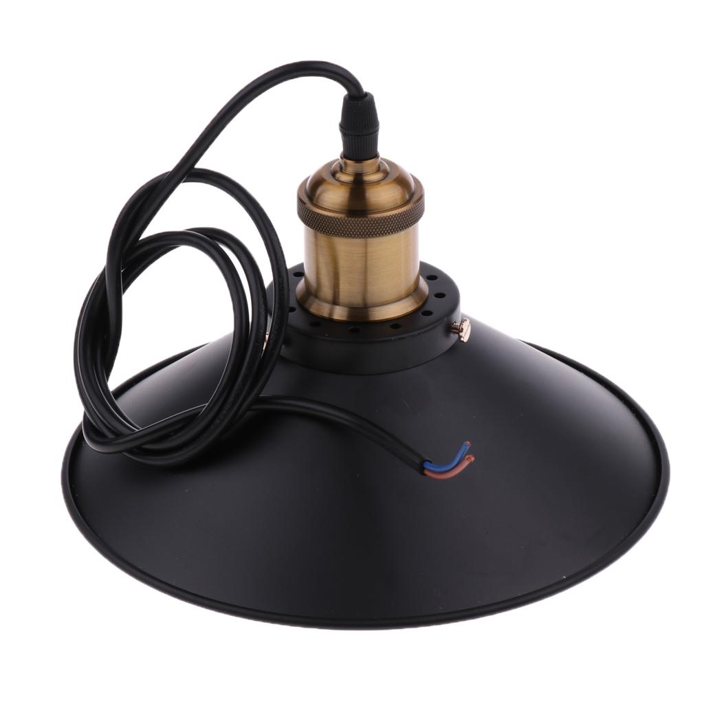 Industrial Black Metal Lampshade Vintage Retro Ceiling Chandelier Pendant Light, for Modern Loft Bar Cafe Living Room, E27