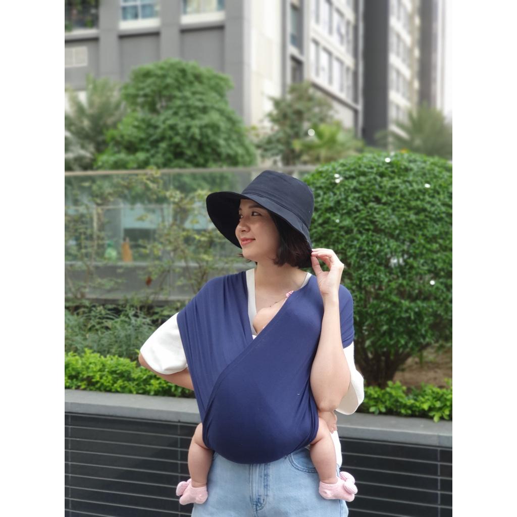 Địu Vải EmBé Sling Dòng Flex Và Flex Plus Màu Navy Cho Bé Từ 0 Đến 24 Tháng Tuổi