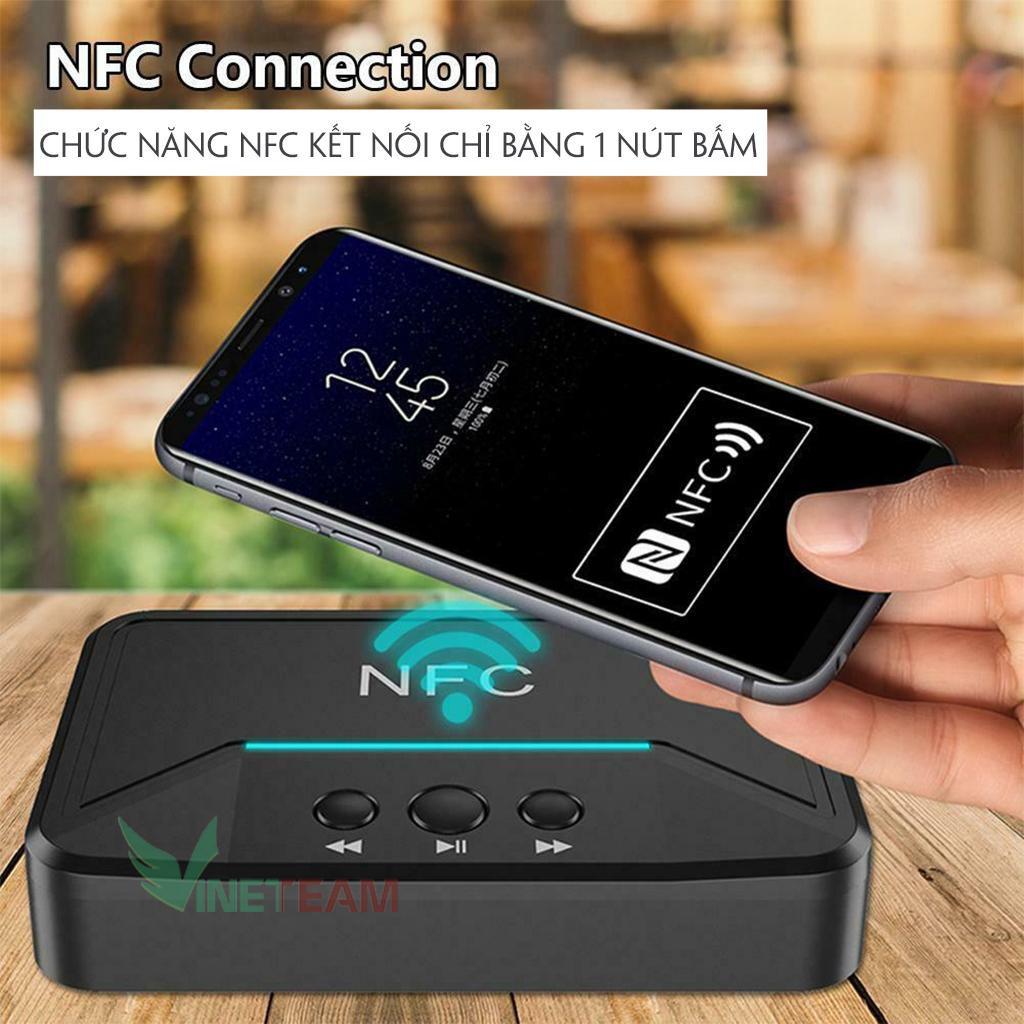 Thiết bị nhận Bluetooth, NFC cho loa và Amply BT200 - Hộp Bluetooth âm thanh không dây BT200 NFC V5.0 - Hàng chính hãng