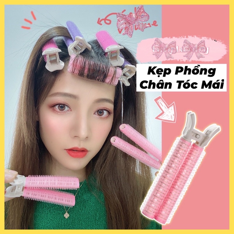 Kẹp phồng chân tóc mái -Lô uốn tự dính mái bay nữ đẹp phong cách Hàn Quốc