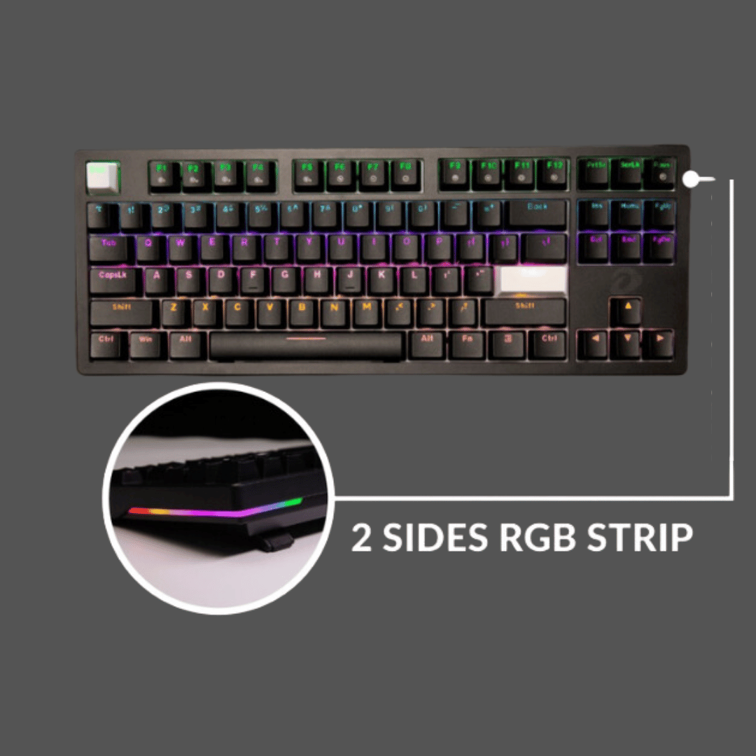 Bàn Phím Gaming DAREU EK87V2 ( 2 Sides RGB Strip, Blue/ Brown/ Red D Switch ) - Hàng Chính Hãng