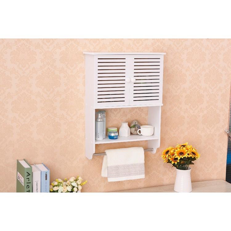 Tủ nhà tắm treo tường 2 cánh nhỏ - Kệ lắp ráp treo tường nhà tắm
