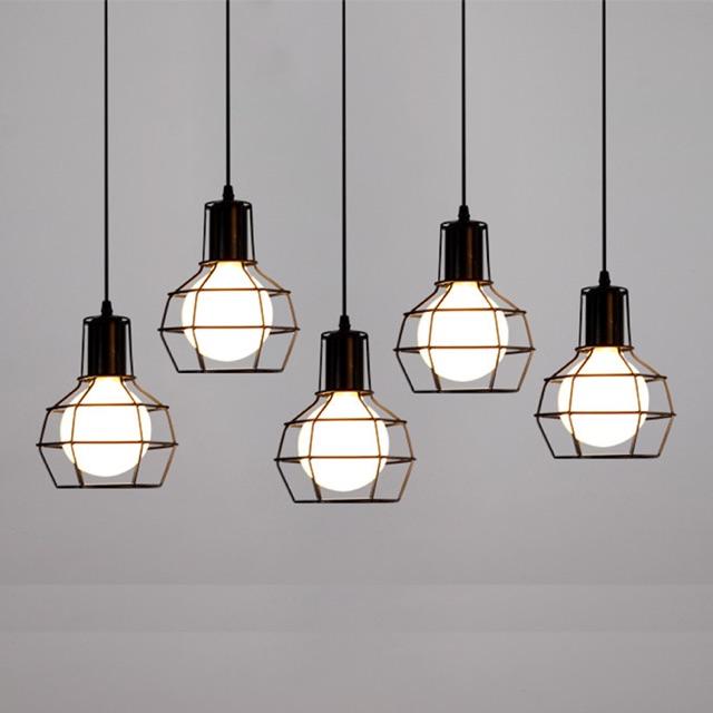 COMBO bộ 5 đèn thả RỌ SẮT kèm BÓNG LED CAO CẤP