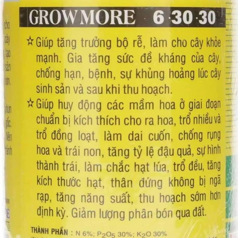 PHÂN BÓN LÁ GROWMORE 6-30-30 100gr