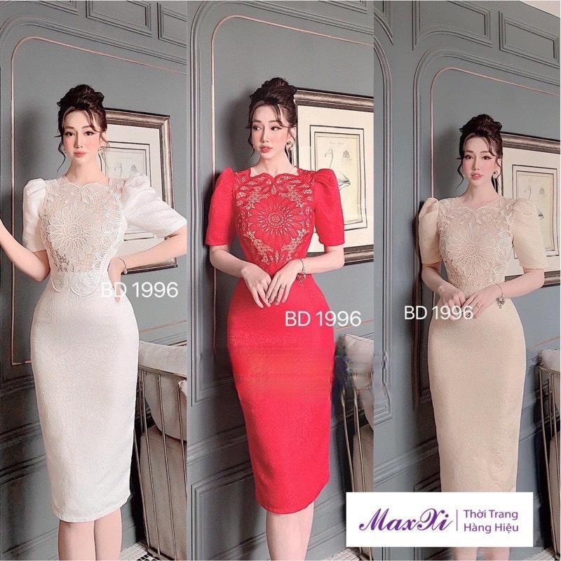 Đầm ôm body đầm nữ phối ren tay ngắn