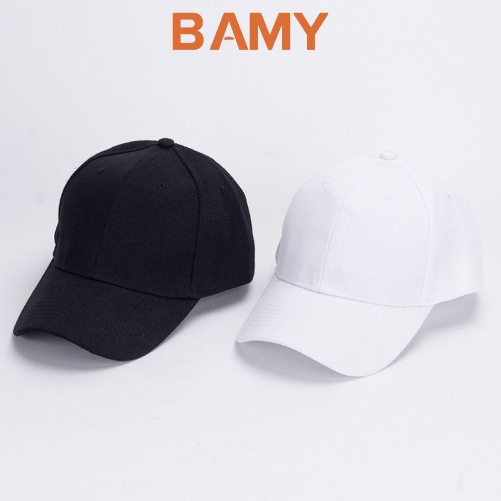 Mũ Lưỡi Trai Nam Nữ Trơn 2 Màu Đen, Trắng Hottrend, Nón unisex BAMY