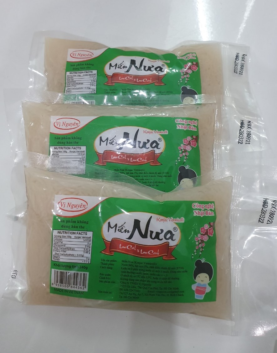 Combo 10 Gói Miến Nưa Vị Nguyên 240Gram