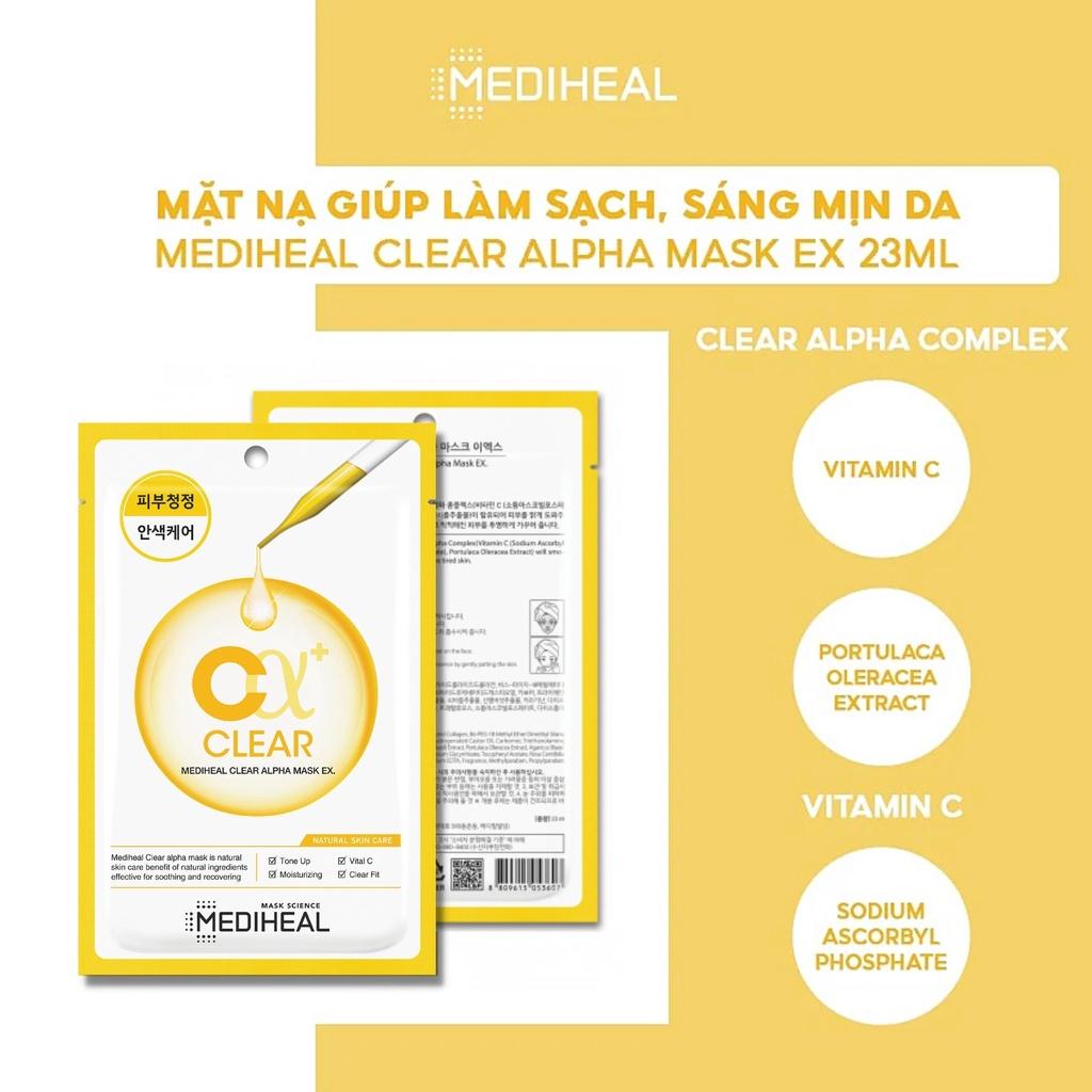Mặt Nạ Mediheal Clear Alpha Mask Dưỡng Da Trắng Sáng 23ml