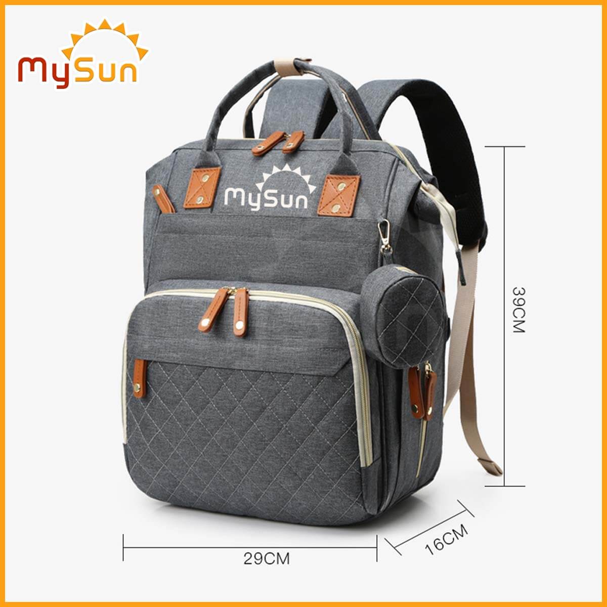 Balo bỉm sữa cho mẹ và bé đa năng giữ nhiệt cao cấp chính hãng MySun Prime
