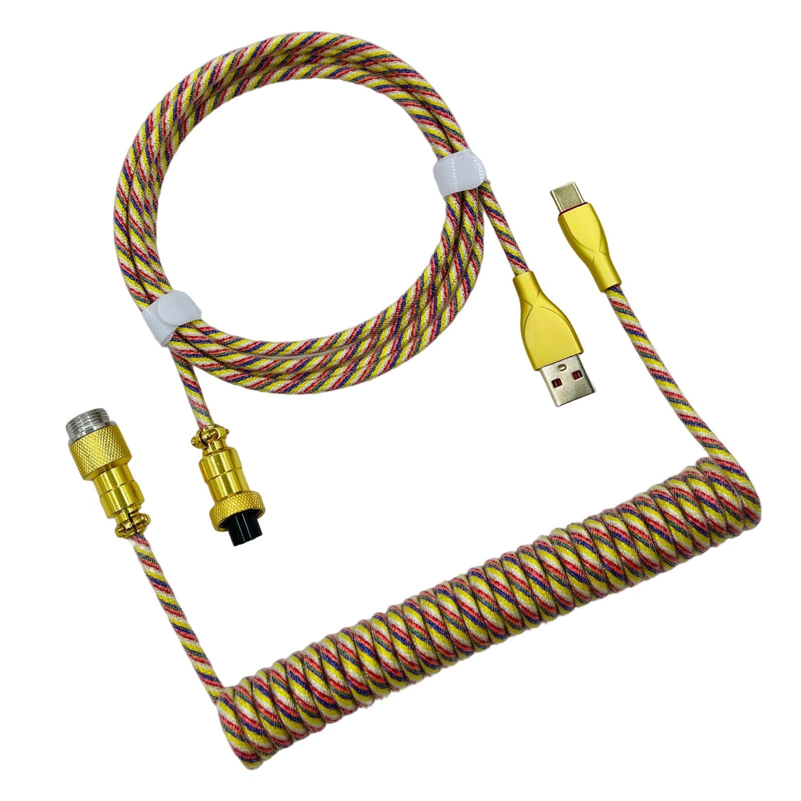 Coil Type C Cable for Mechanical Keyboard Detachable Keyboard Accessories Type C to Type A Cable