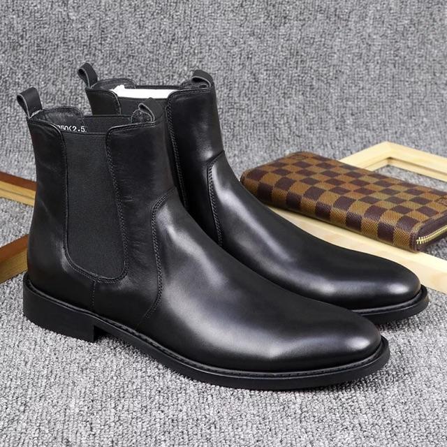 Giày Nam Chelsea Boots Tăng Chiều Cao Cổ Lửng Đẳng Cấp BT28