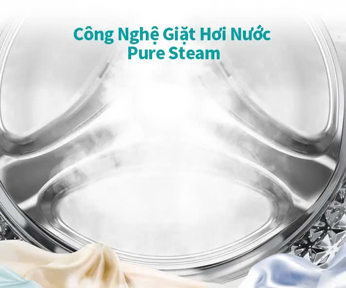 Máy giặt sấy 2IN1 Hisense Inverter 10.5kg WDQA1043BT sạch khuẩn 99.9%, bảo hành 3 năm - HÀNG CHÍNH HÃNG