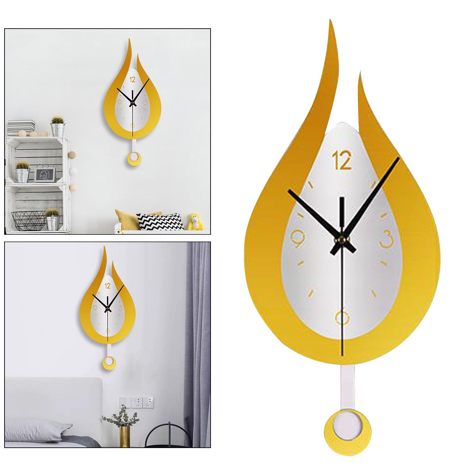 2 PCS Modern Pendulum Kitchen Wall Clocks Battery Operated Decorative Clocks