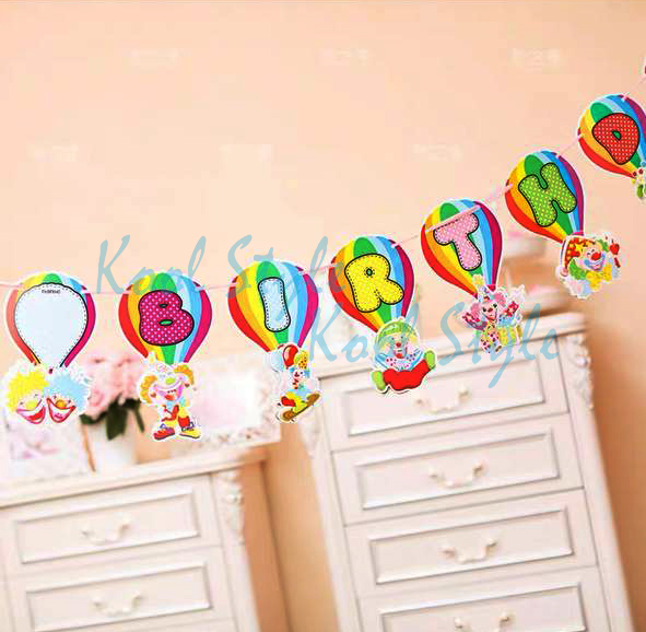 Dây Cờ Happy Birthday Khinh Khí Cầu - Kool Style