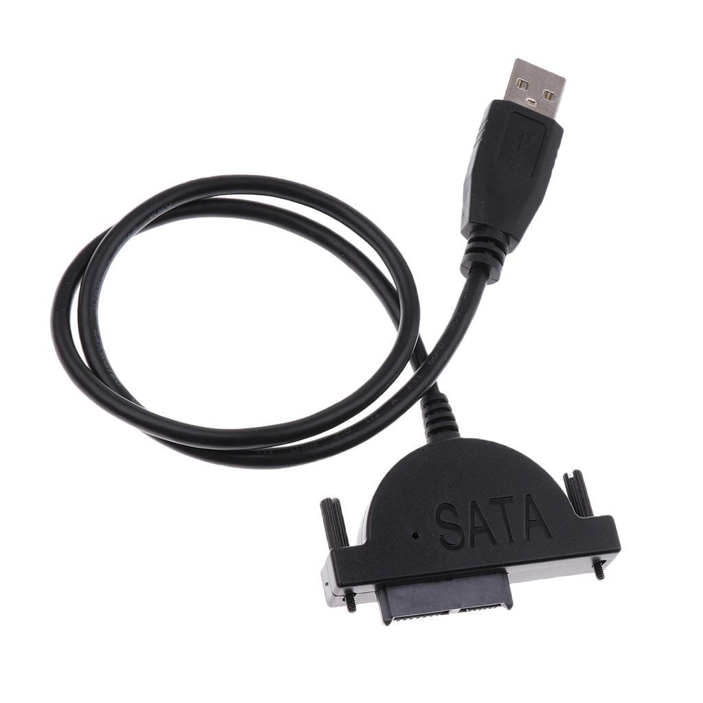 USB 2.0 to 2.5" SATA 7+6P Hard Drive Adapter Cable Converter Cord for Laptop