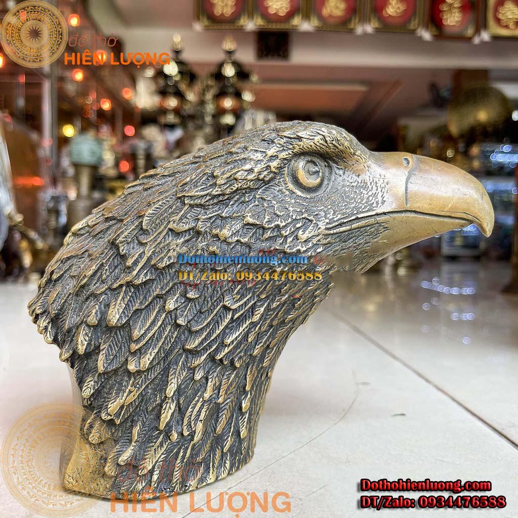 Tượng Đầu Chim Đại Bàng Bằng Đồng Nguyên Chất Cao 15cm - Vật Phẩm Trang Trí Bàn Làm Việc Đẹp