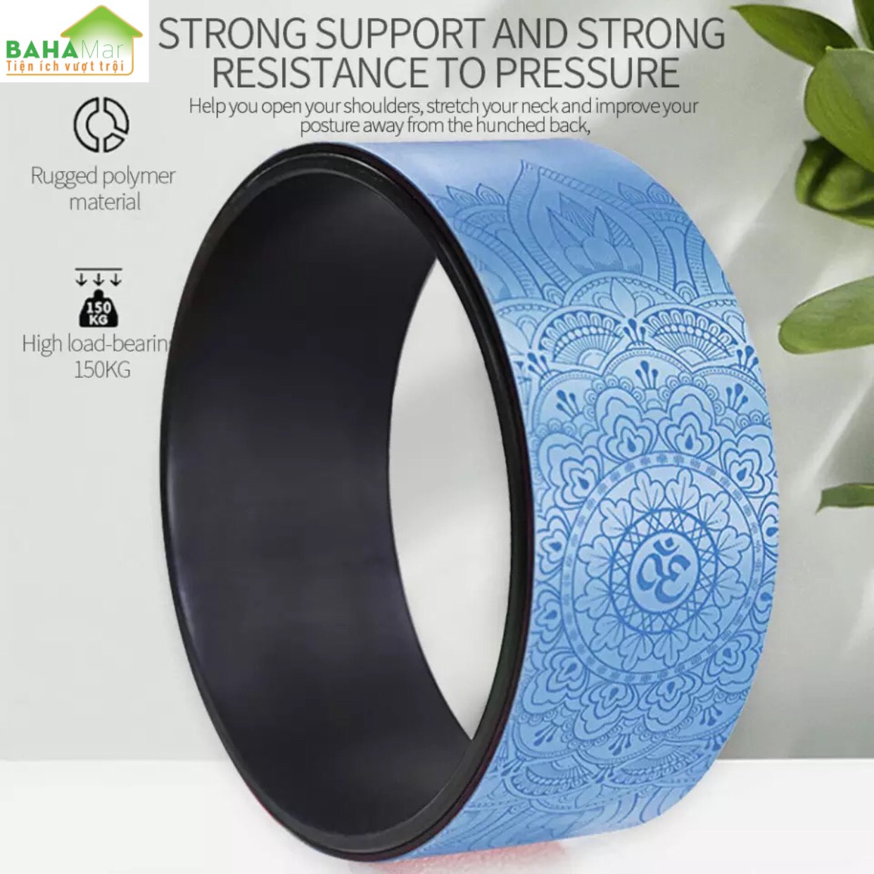 BÁNH XE YOGA - DỤNG CỤ TẬP HỖ TRỢ CÁC TƯ THẾ YOGA GIẢM ĐAU VÀ GIẢM EO &quot;BAHAMAR&quot; Hỗ trợ tập các tư thế Yoga trải dài và uốn, cải thiện linh hoạt và cân bằng và làm giảm căng thẳng.