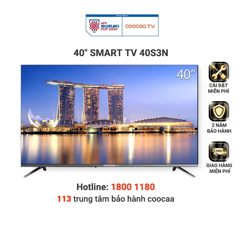 Smart TV Full HD Coocaa 40 Inch Tivi-Tràn Viền - Model 40S3N (Bạc) - Hàng chính hãng