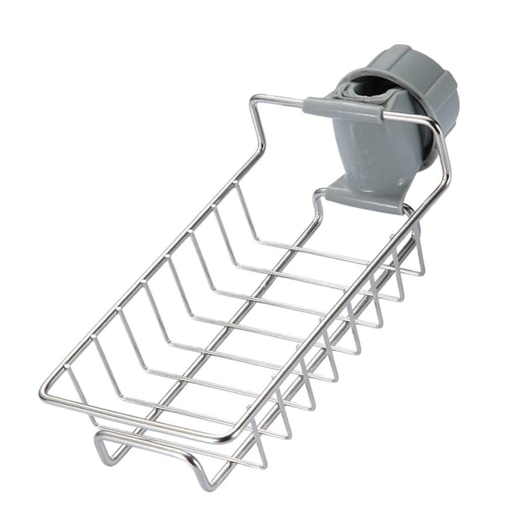 Faucet Shelf Bathroom Soap Scrubber Sponge Holder Storage Organizer Rack