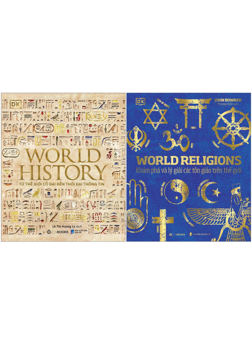 Combo World History - Từ Thế Giới Cổ Đại Đến Thời Đại Thông Tin + World Religions - Khám Phá Và Lý Giải Các Tôn Giáo Trên Thế Giới (Bộ 2 Cuốn) _ZEN