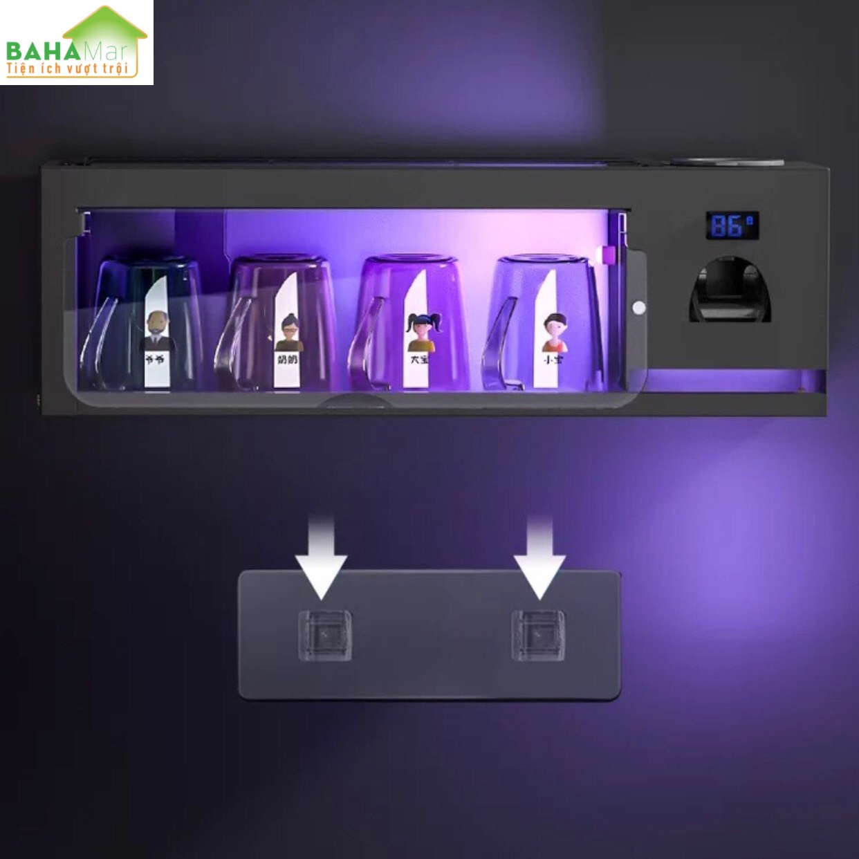 KỆ BÀN CHẢI ĐÁNH RĂNG - BỘ 4 CỐC ĐÁNH RĂNG RIÊNG TỪNG NGƯỜI "BAHAMAR"