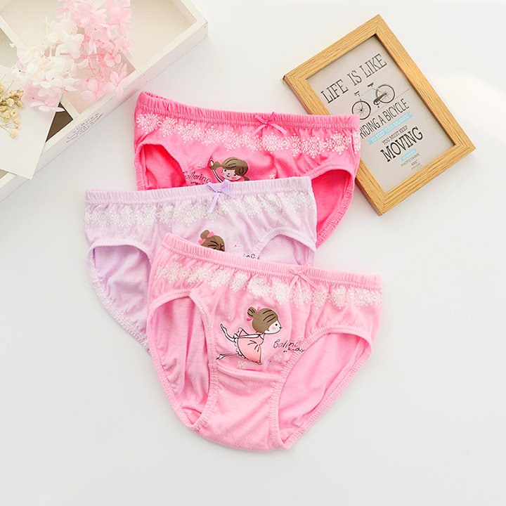 Set 5 quần chip kháng khuẩn cho bé gái, Hộp 5 quần lót cho bé gái 1-12 tuổi xuất Hàn cao cấp chất cotton Baby-S - SC024