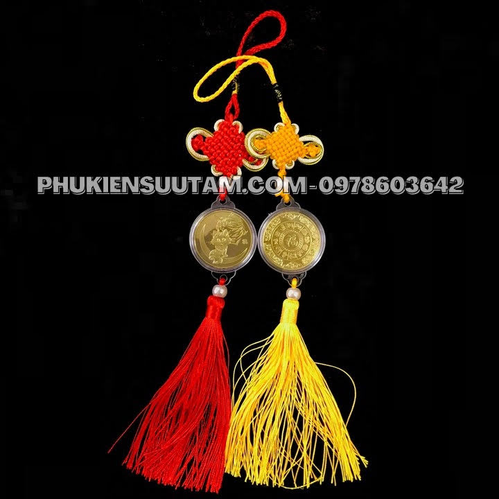 Dây Treo Đồng Xu Con Mèo Vàng, kích thước: 33cmx4.5cm, màu vàng - SP005767