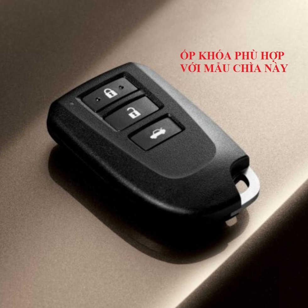 Ốp khóa kim loại - Vỏ bọc bảo vệ chìa smartkey ô tô TOYOTA Yaris Vios G 2015-2020 - otofunmoclan