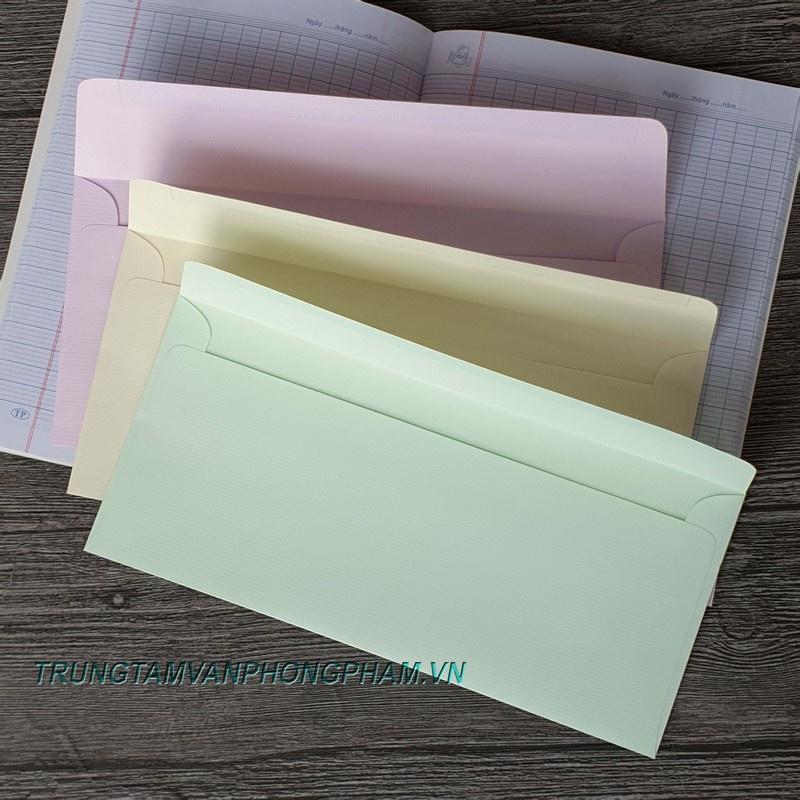 XẤP 20 CÁI Bao thư giấy thơm Toppoint dài 10.8 x 23.5cm màu pastel