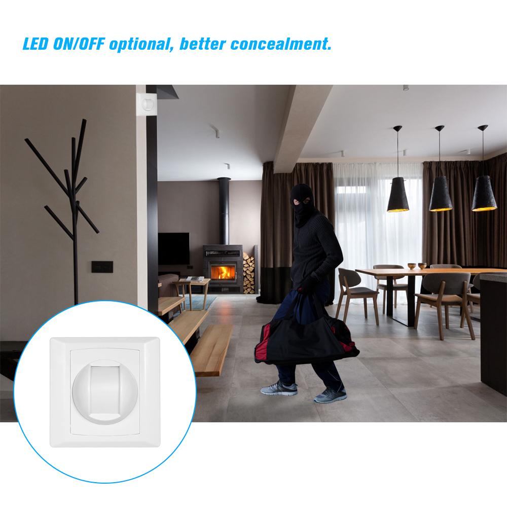 Wired PIR Motion Sensor Window Curtain Passive Infrared Alarm Detector 86 Type Wall Ceiling Mounting Box Indoor For Home Burglar Security Alarm System