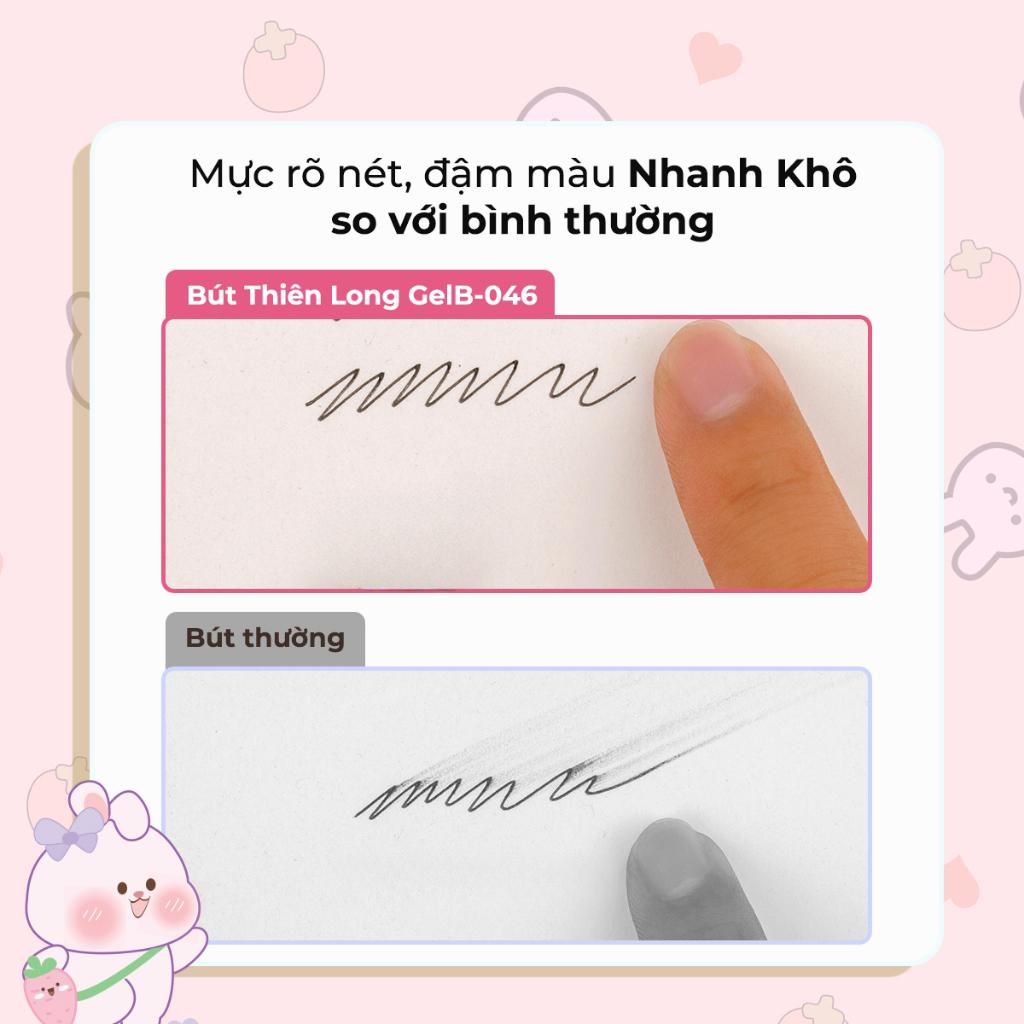 Bút Gel Glubby Butter 0.5 mm - Thiên Long GELB-046 - Mực Xanh - Thân Hồng