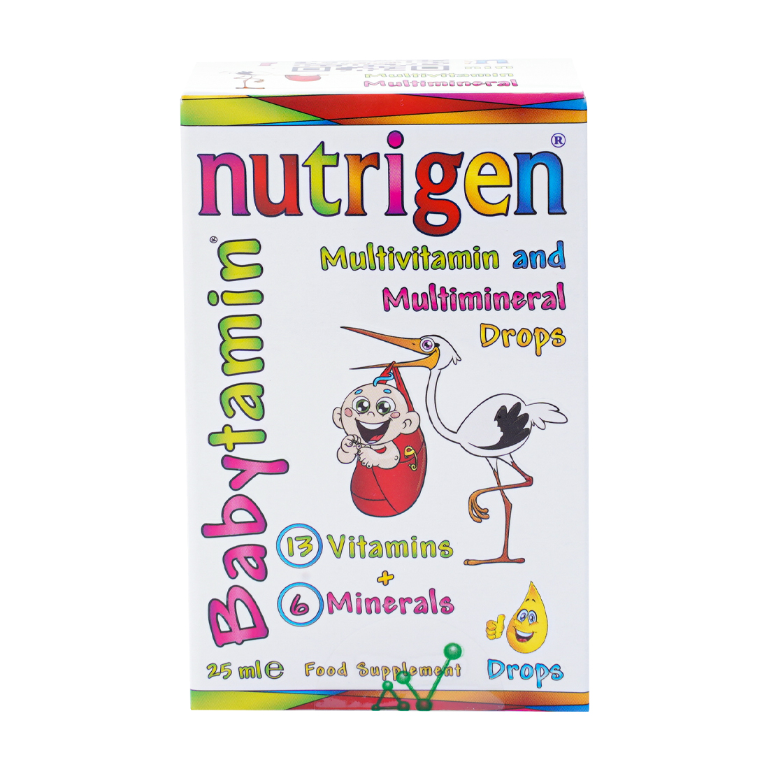 Siro bổ sung vitamin và khoáng chất cho trẻ Nutrigen Babytamin giúp tăng cường đề kháng (25ml)