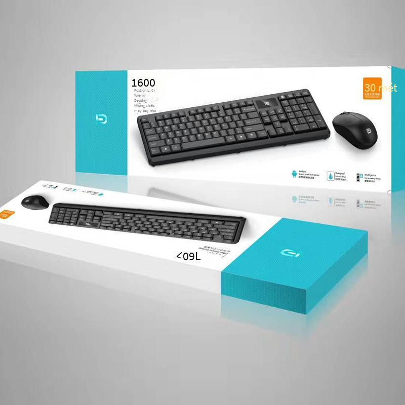 Bộ bàn phím và chuột không dây Fude 1600 phong cách mới nhất Bộ bàn phím và chuột không dây văn phòng tại nhà Máy tính xách tay Bộ bàn phím chuột không dây