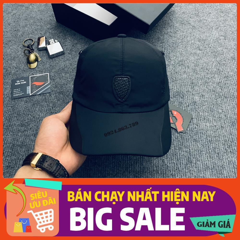 Mũ Nón Dù Phối Da Full Đen Thời Trang