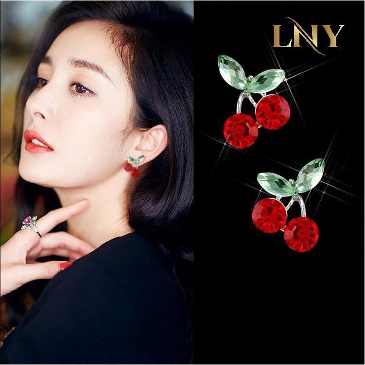Bông tai nữ cherry phong cách dễ thương thời trang Hàn Quốc