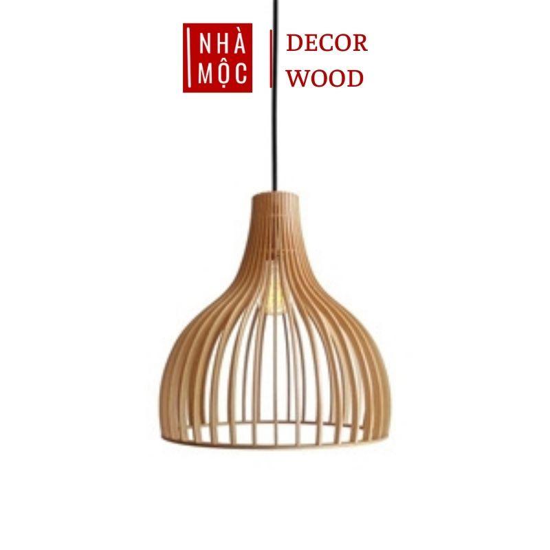 Đèn gỗ thả trần trang trí mẫu TT04