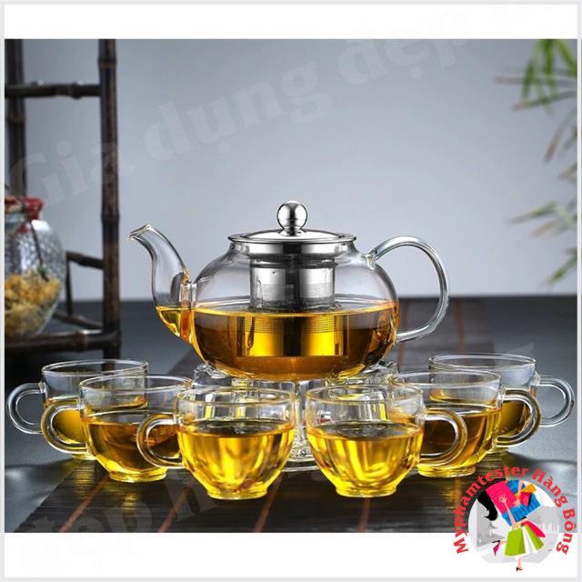 Set ấm chén thuỷ tinh