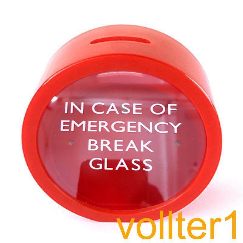 Novelty Safe Red MoneyBox Saving Bank Emergency Coin Smash Piggy Bank【vollter1】