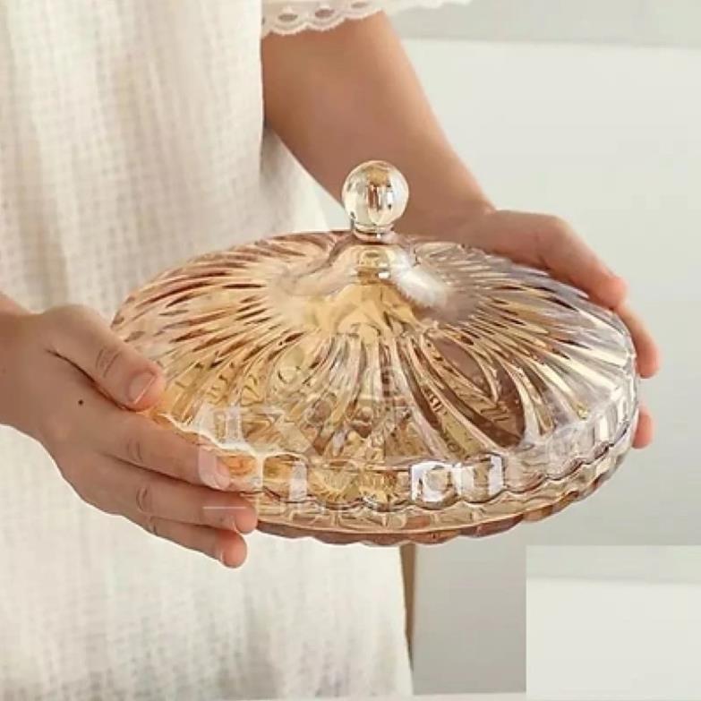 Khay đựng mứt thuỷ tinh pha lê chia ngăn cao cấp BP