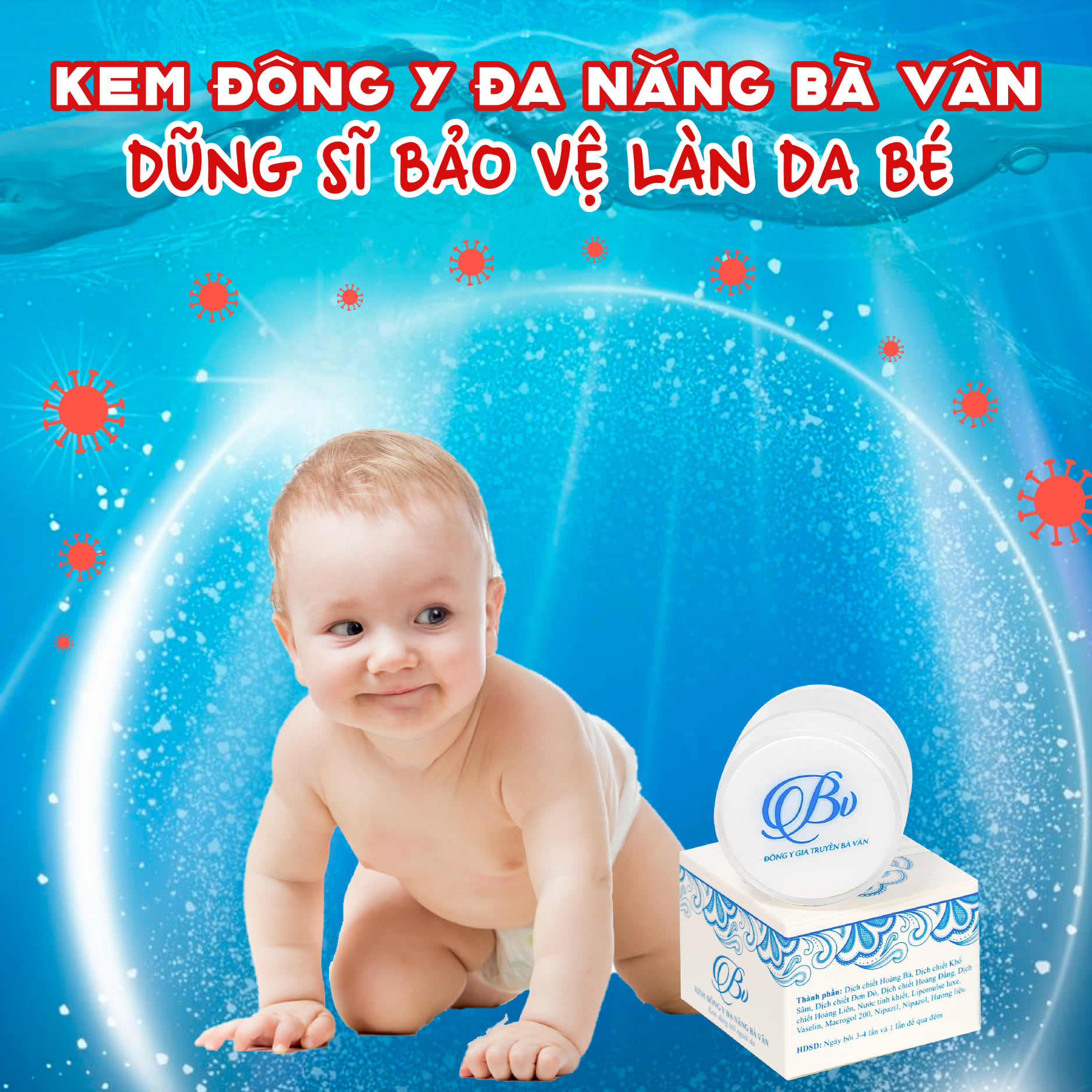 Kem bôi Đa Năng bà Vân, Giải Quyết Các Vấn Đề Về Ngoài Da - Sản phẩm của đông dược Bà Vân, Date mới nhất