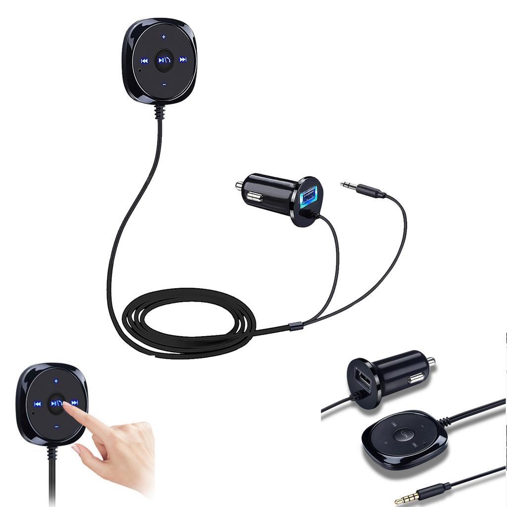 3.5mm Wireless Car Bluetooth AUX Adapter Audio Receiver USB Charger Kit