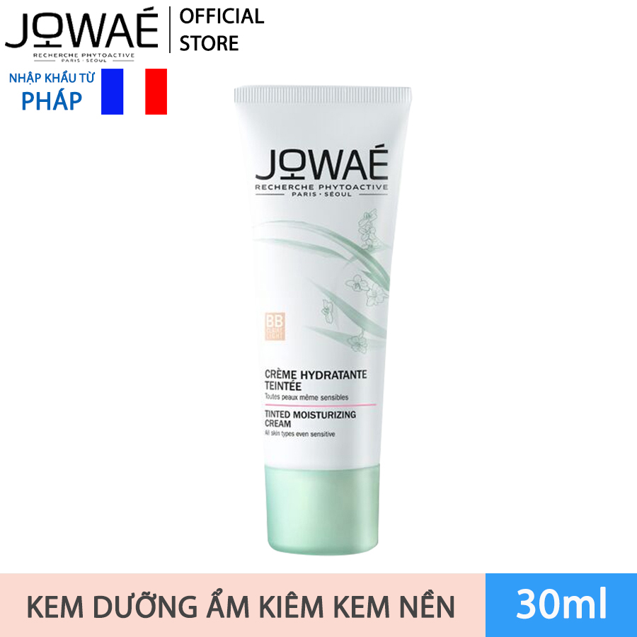 Kem dưỡng ẩm sáng da kiêm kem nền JOWAE mỹ phẩm thiên nhiên nhập khẩu chính hãng từ Pháp Tinted Moisturizing Cream Light 30ml