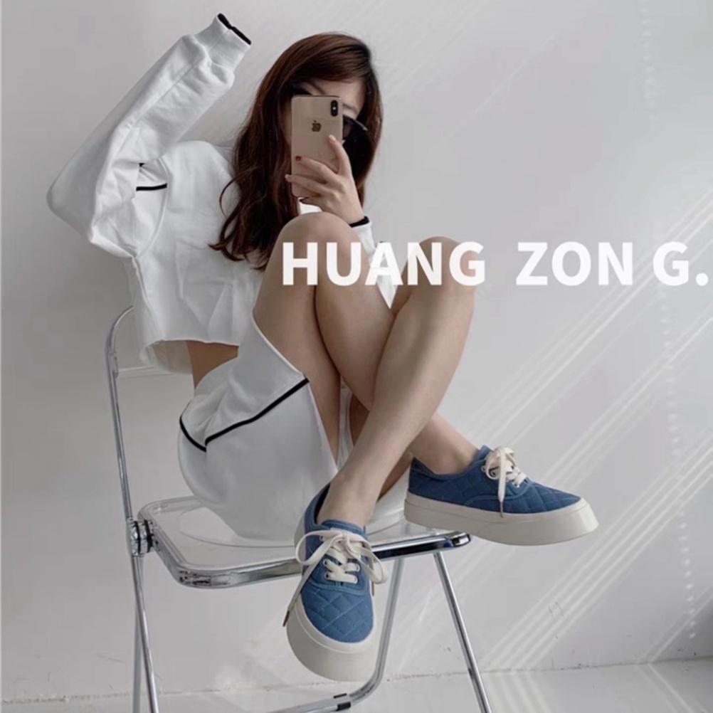 Giày thể thao nữ Ulzzang đế bằng bánh mì basic độn đế vải canvas bata mới hot phong cách hàn quốc đẹp cá tính đẹp