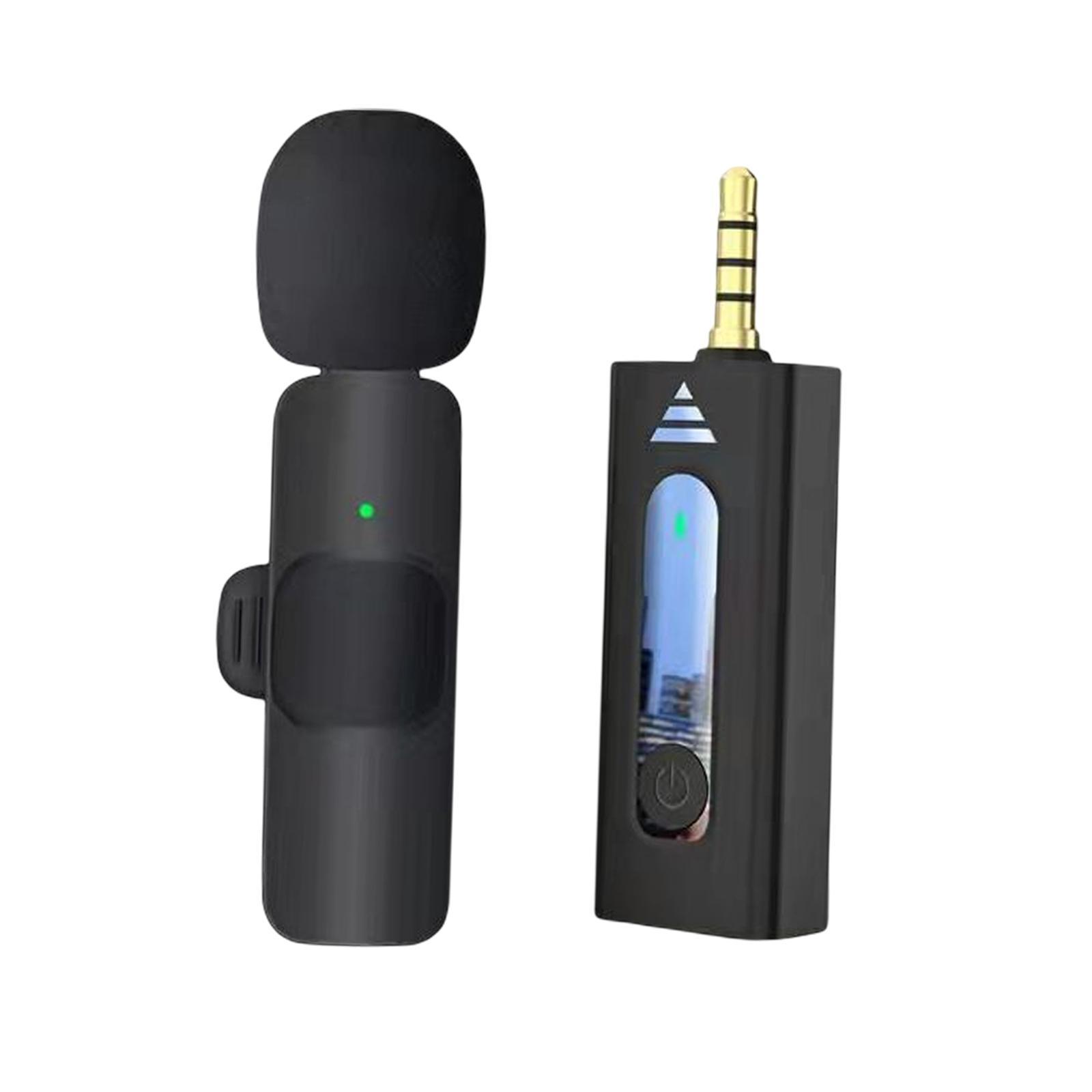 Condenser Mic with 3.5mm Receiver Lapel Mic for Live Streaming Camera Smartphone Speaker