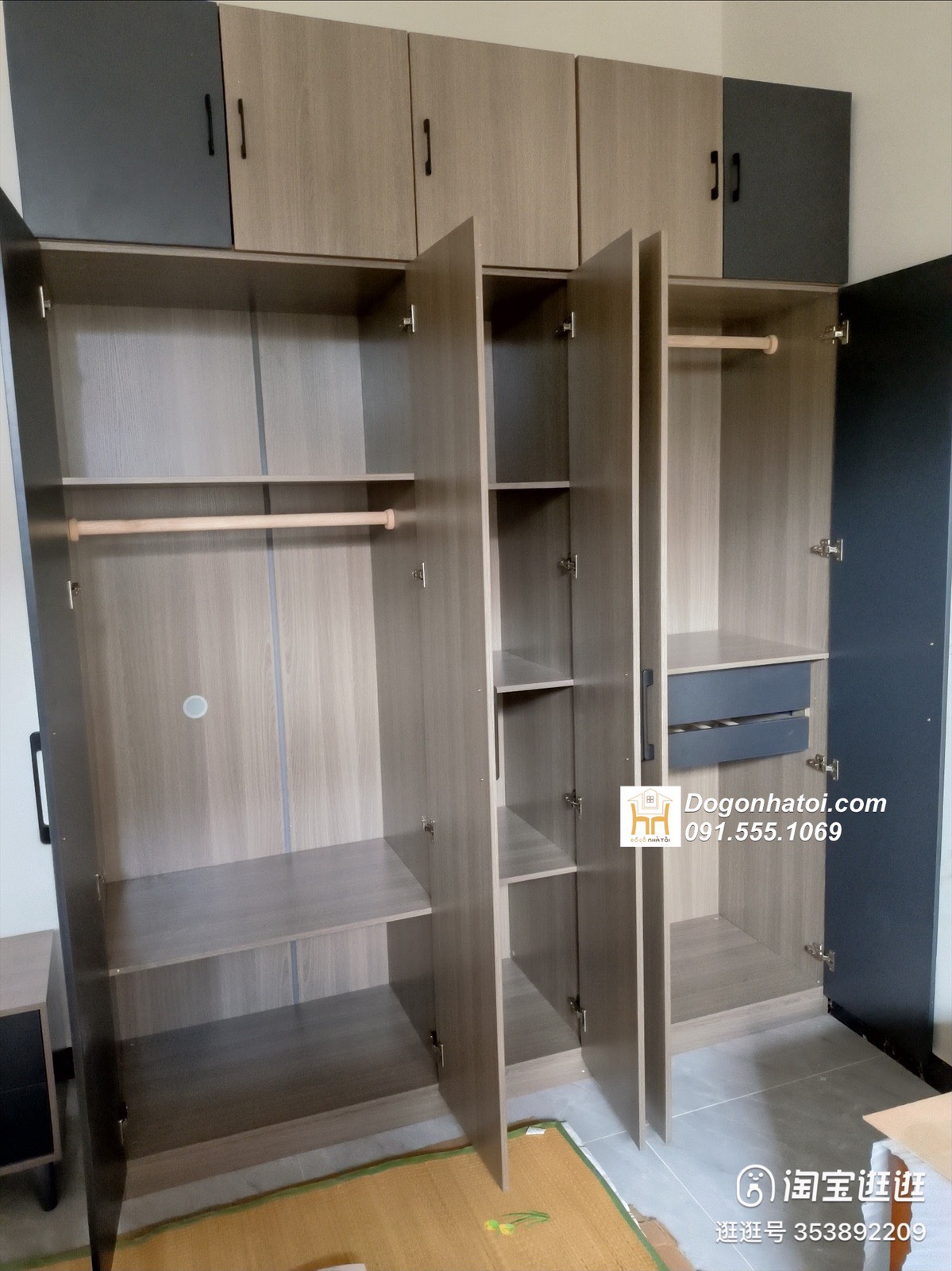 Tủ quần áo gỗ công nghiệp 5 cánh C2m4 x D2m4 - TA250