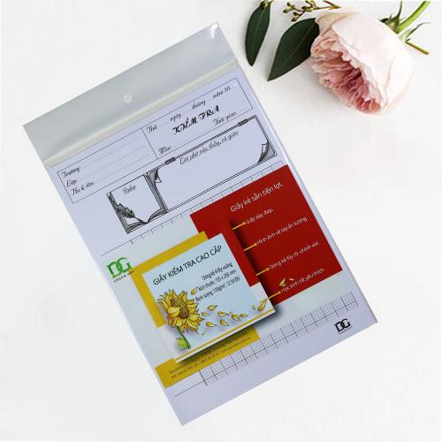 Giấy kiểm tra 4 ô ly - giấy dày đẹp viết êm kẻ ô rõ ràng dùng tiện lợi cho học sinh 12 tờ đôi/xấp, Green Art
