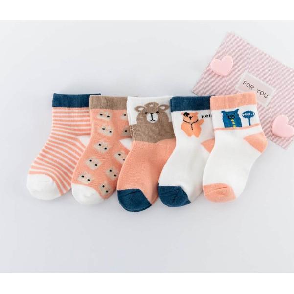 Set 5 đôi tất cao cổ cực ấm gồm nhiều mâu cho bé trai bé gái đến 12 tuổi